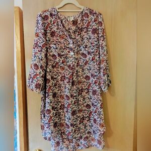 Anthropologie Fig And Flower Floral Tunic